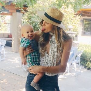 Black and White polka dot tank